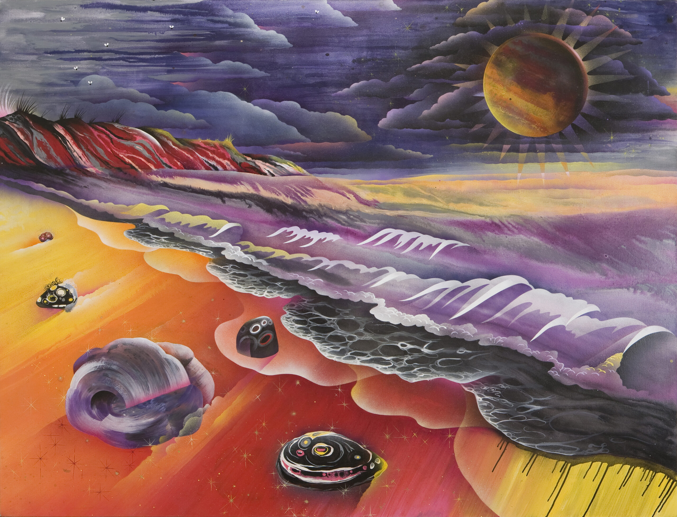 Pearl C. Hsiung, CRY NOW (J.B.B.D.B), 2025, Acrylic paint and sumi ink on watercolor paper, 106.7 x 88.9 cm