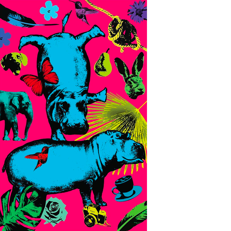 A Few of Our Favourite Things Plus Hippos, 2022, Giclée print by Gillie and Marc LOVE THE LAST: A Charity Art Exhibition Preserving Nature’s Wonders Prestige Art Gallery 品艺画廊