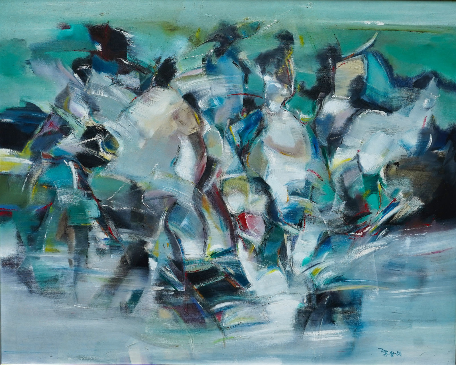 《时间走过》, 1988, 油画, 130cm x 103cm