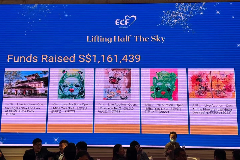 The charity auction raised a total of 1.16 million Singapore dollars