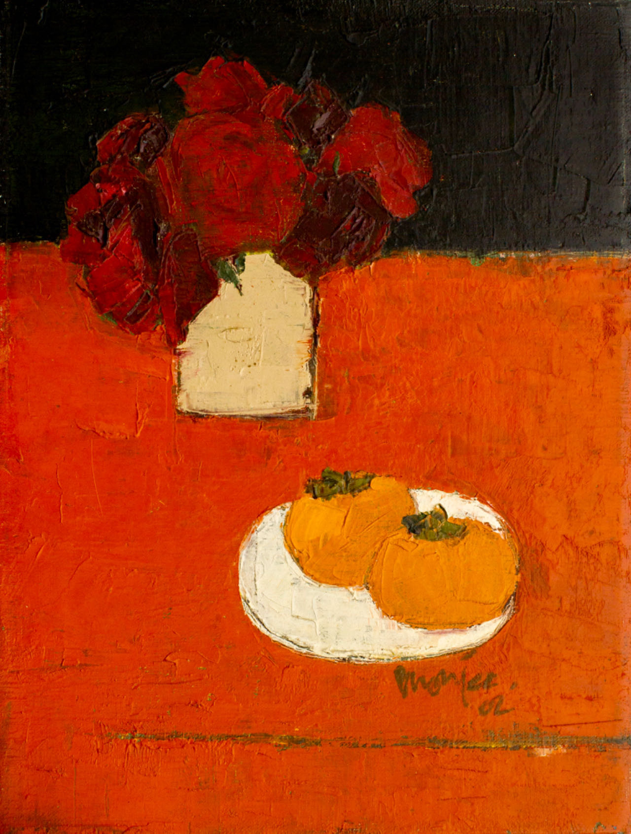 Red Rose with Persimmons, 2002, 31cm x 41cm