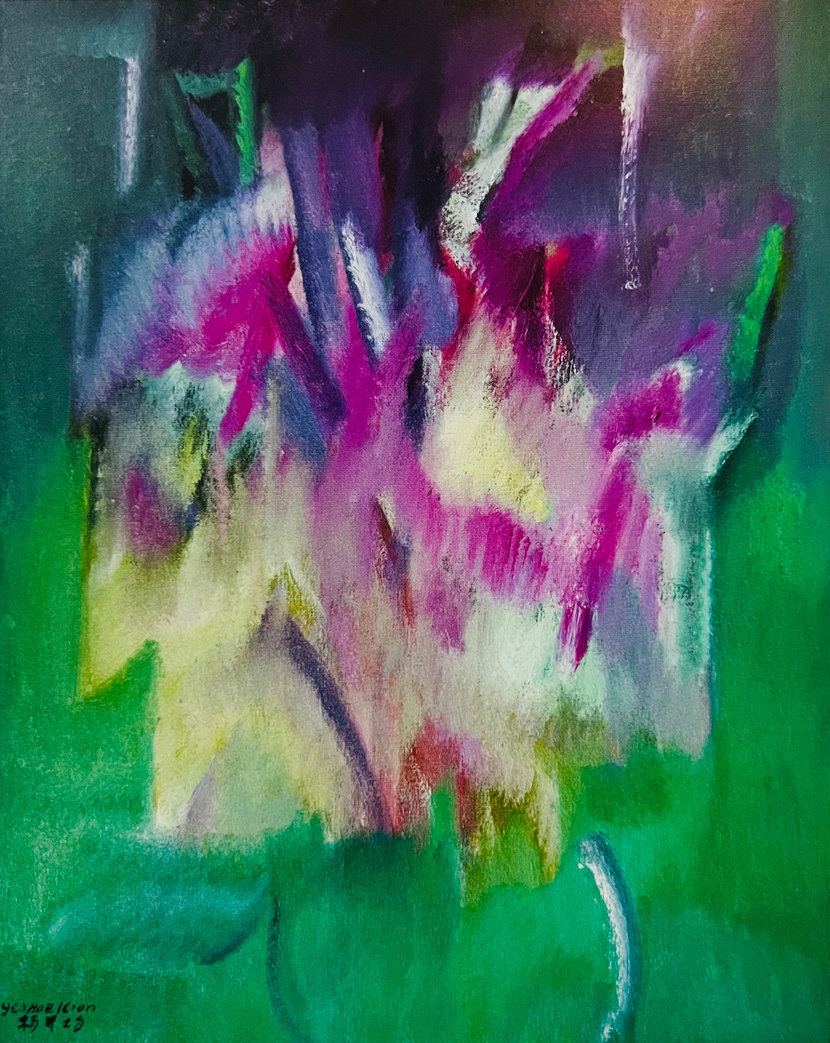 Purple Flowers, 2020, Oil Painting on Canvas, 100cm x 80cm