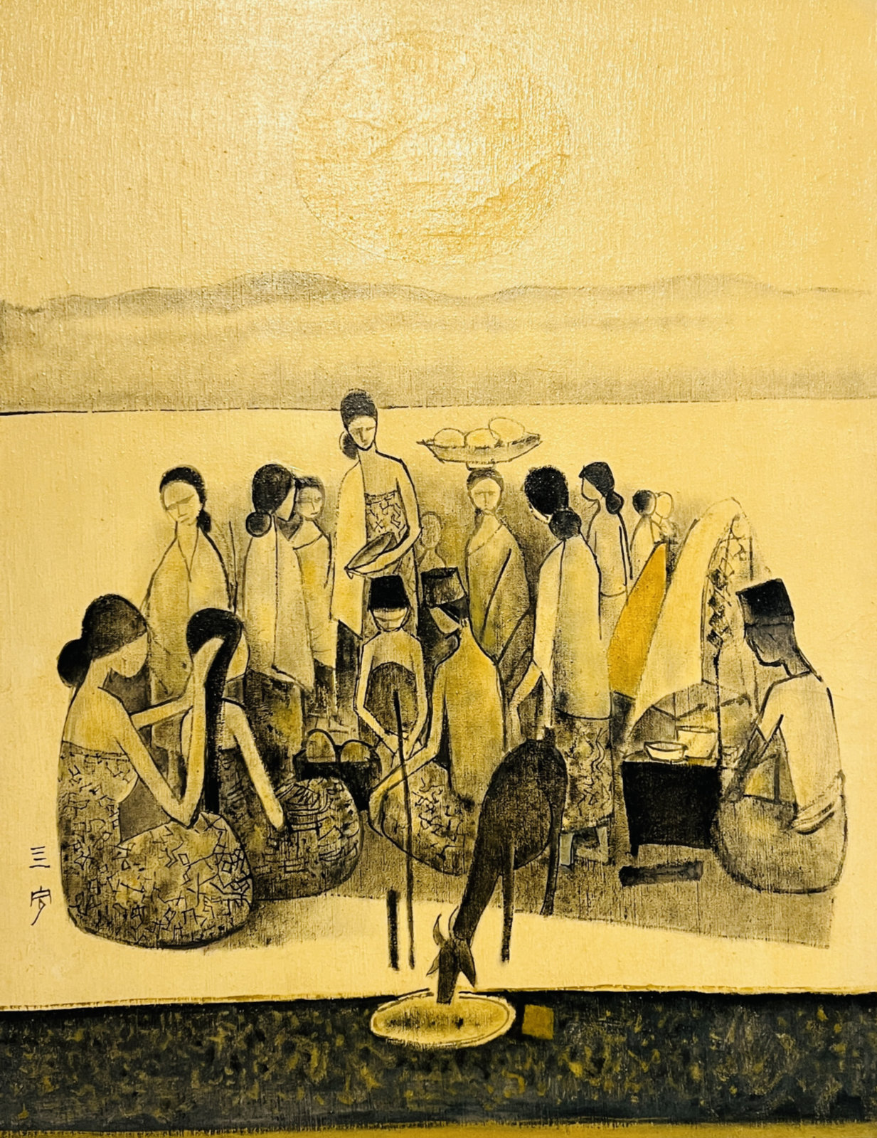 Malay Life, 1968, Oil on Canvas, 101.5cm x 81.5cm