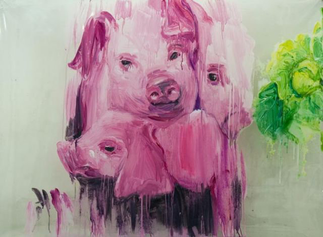 半透明系列 猪头 Translucent Series Pig Head, 2007, Arylic on Film 透明胶片丙烯, 110cm x 80cm