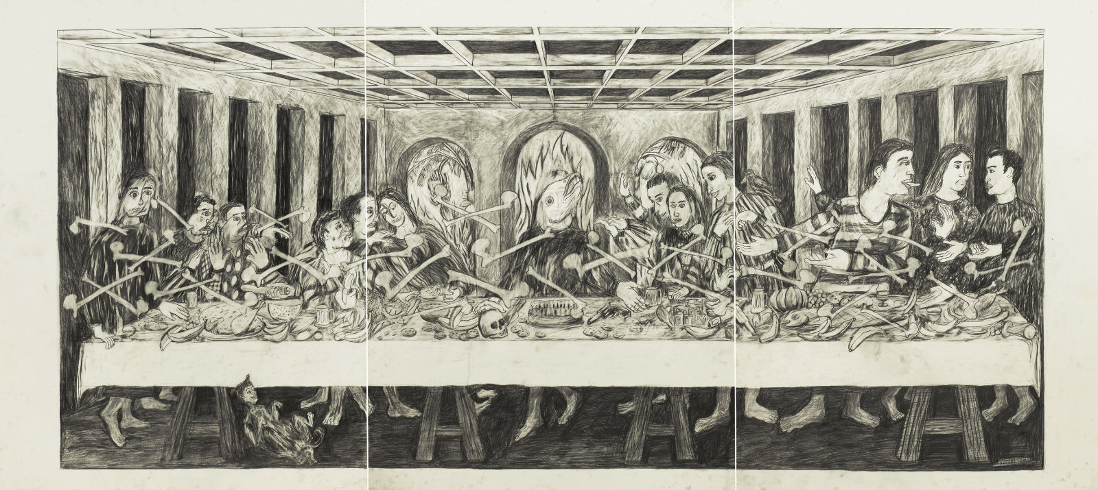 The Last Supper, Vincent Leow, 2010, Pencil on paper, 114cm x 84cm