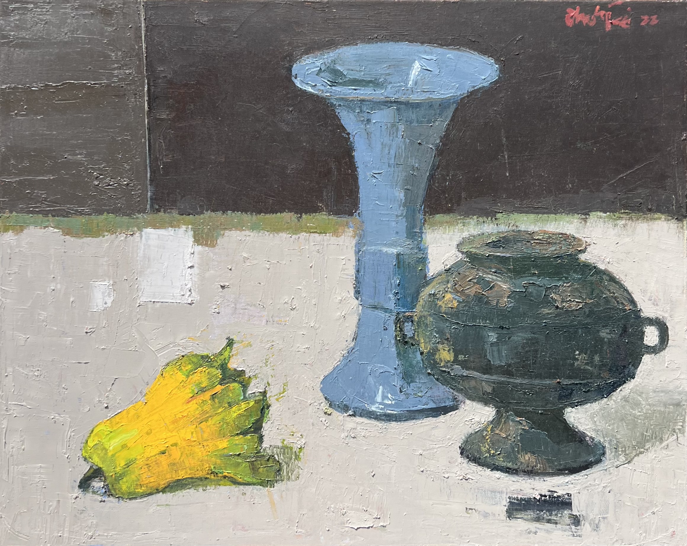 Still Life - Bronze and Goblet 2020 Oil on canvas 40 x 50 cm