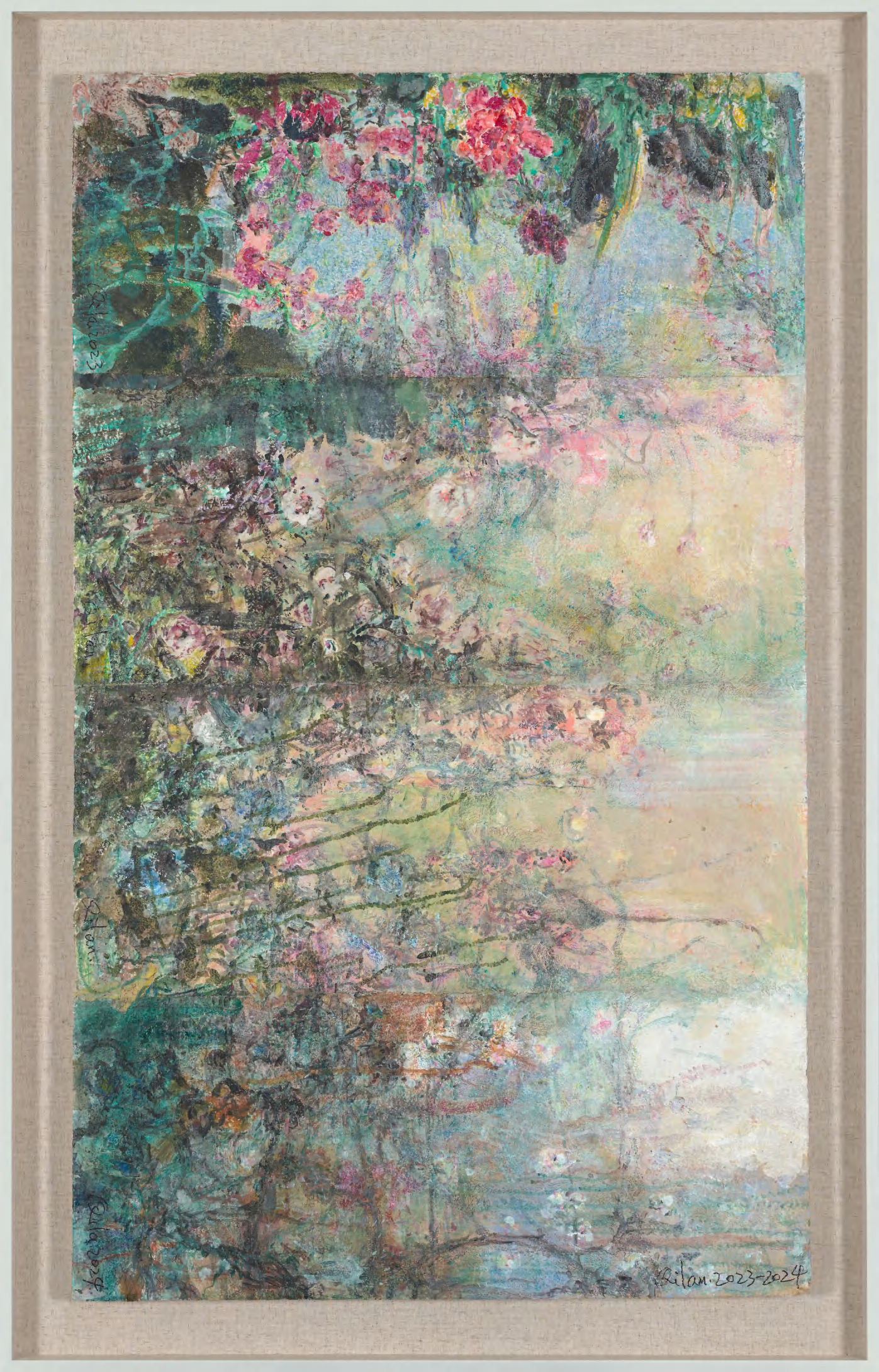 Jin jiang Spring Fills the Heaven and Earth (III) 2023-2024 Mixed media on handmade bast paper 141.00 x 84.80 cm