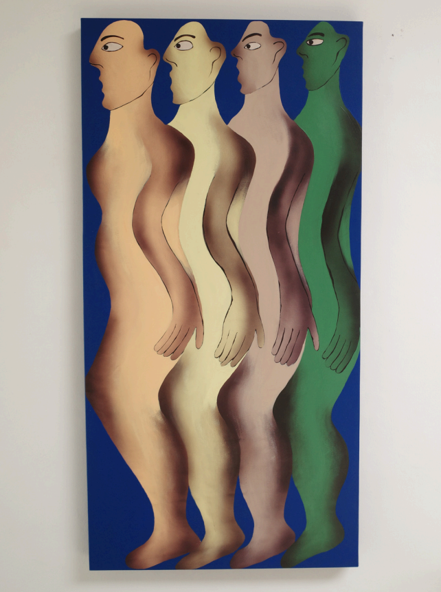 Same Wavelength 2022 Acrylic on canvas 70 cm x 139 cm