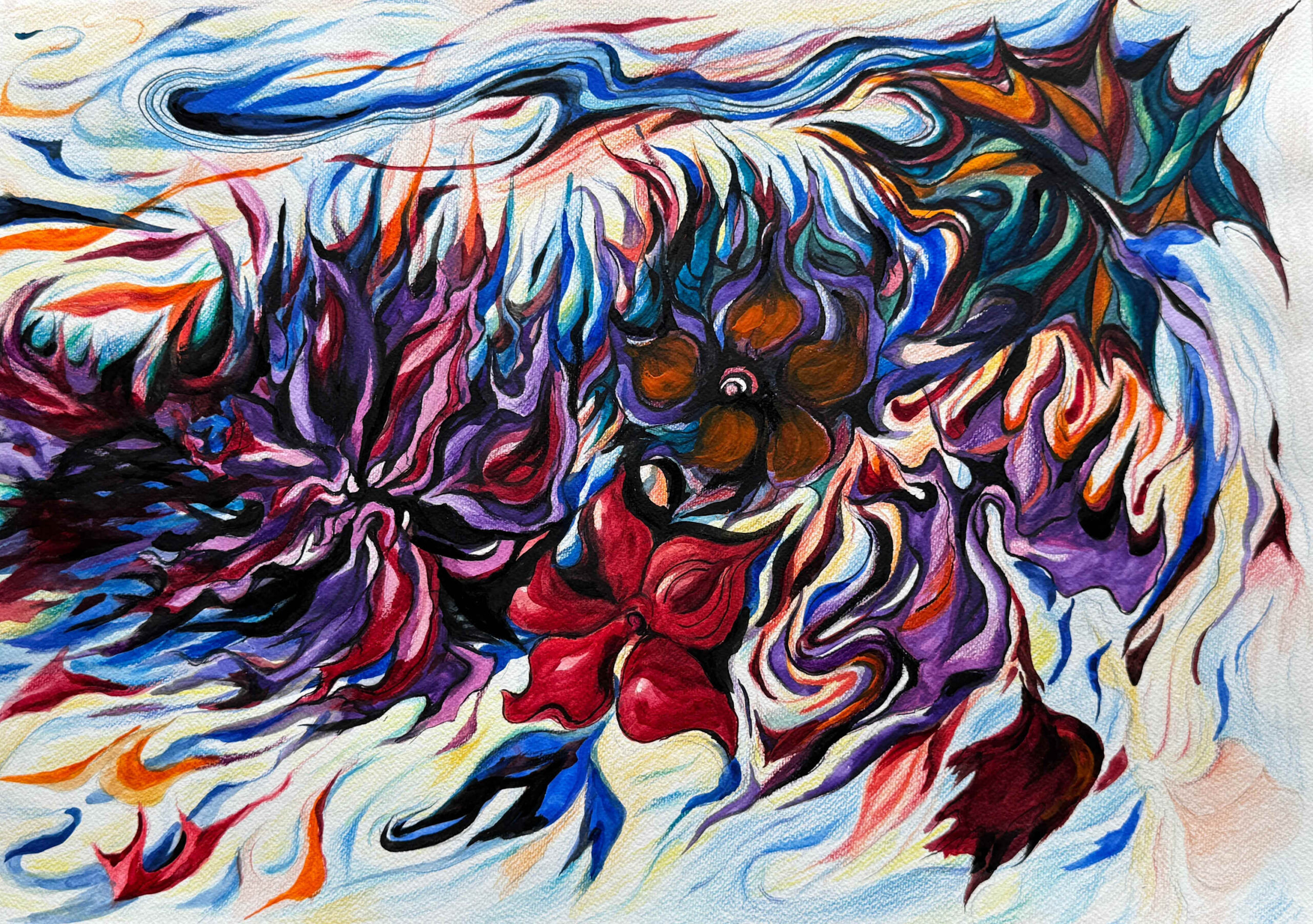 Tropical Flora Series No.6热带植物系列 No.6 Artist: Han Sai Por Medium: Mixed media on paper Size (h w d): 50 x 70 cm Creation Date: 2024