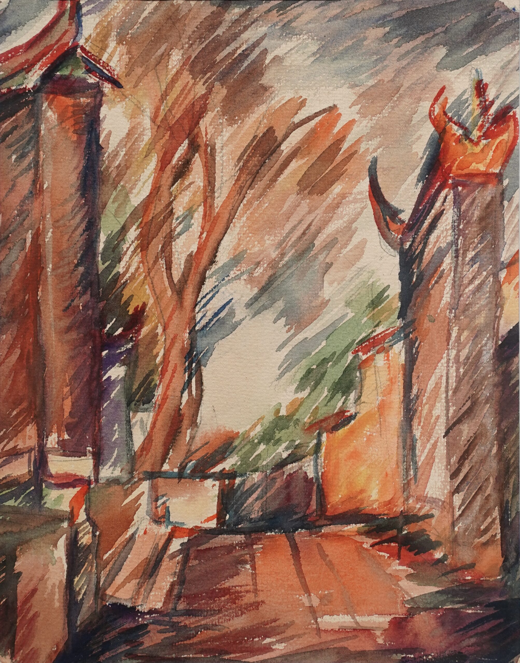 Street Scene c. 1937 Watercolour on paper 29.5 x 23 cm