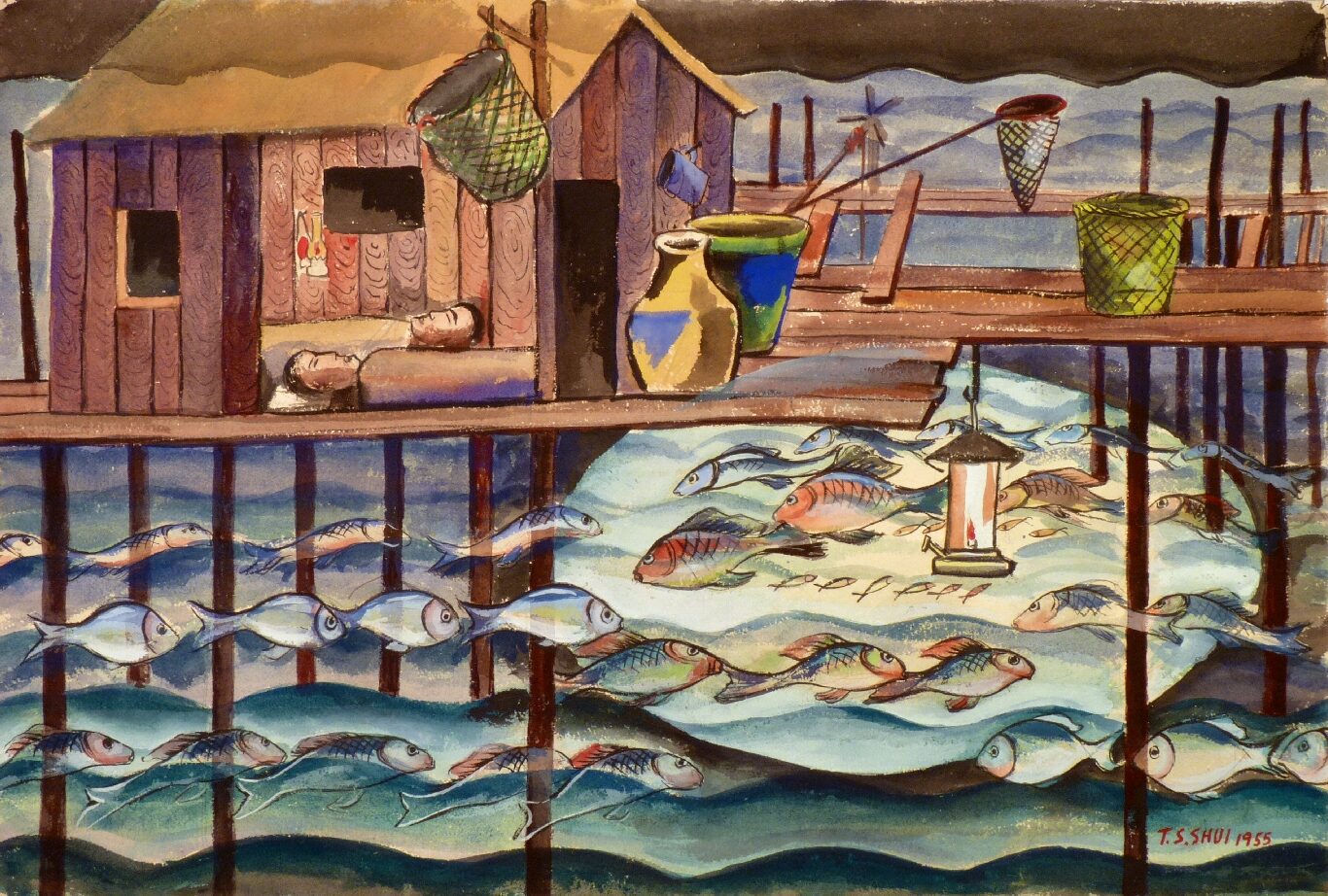 Dream of the Fishermen 1955 Watercolour on paper 38 X 56 cm