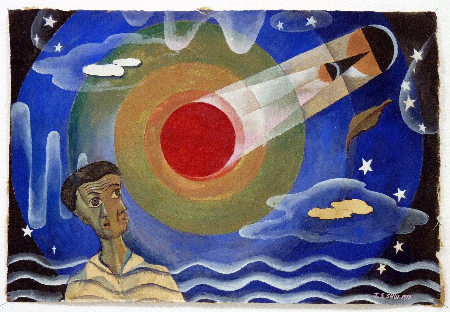 Solar Eclipse日全食1955 Watercolour on paper 38.5×56.5 cm Solar Eclipse 1955 Watercolour on paper 38.5×56.5 cm