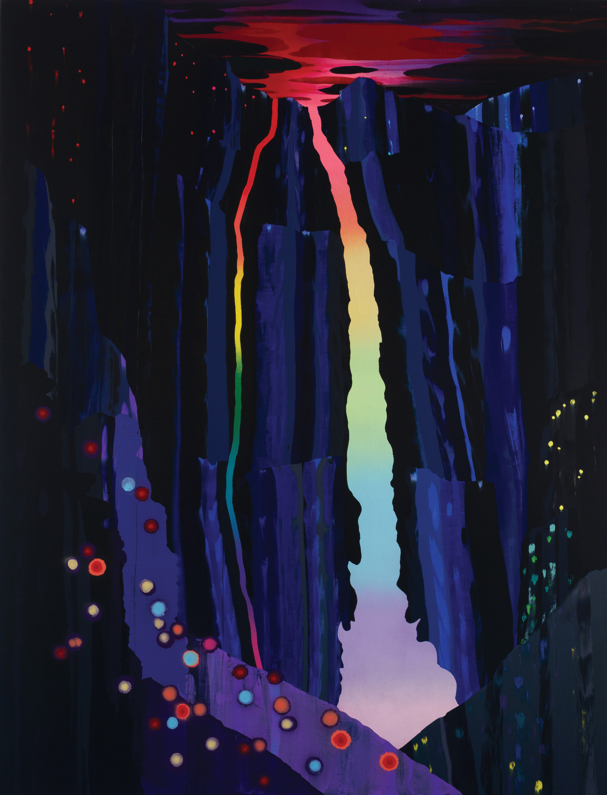 Pearl C. Hsiung, Simurgh II, 2017, Oil-based enamel and acrylic on canvas, 198 x 152.4 cm