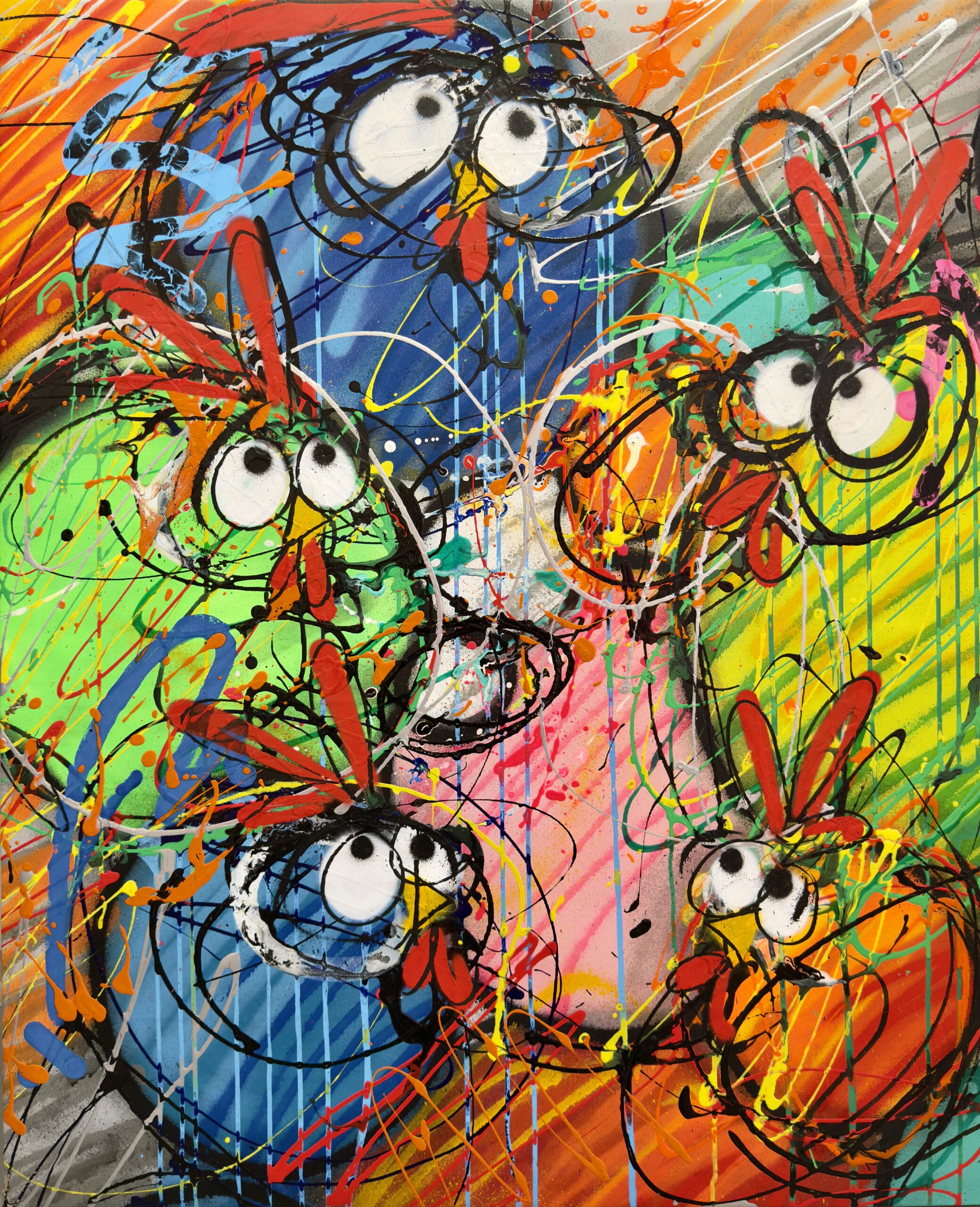 Ceet Fouad, EXP, Mixed media on canvas,2025, 100x81cm