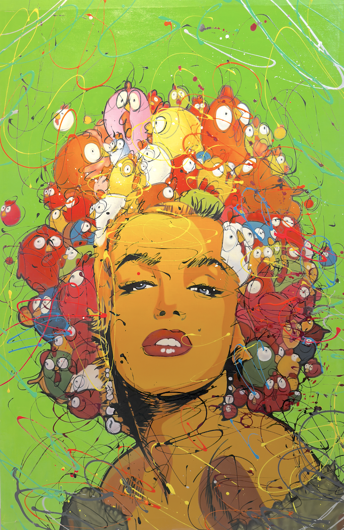 Ceet Fouad, Marie Linos, Mixed media on Canvas, 150 x 100 cm, 2022