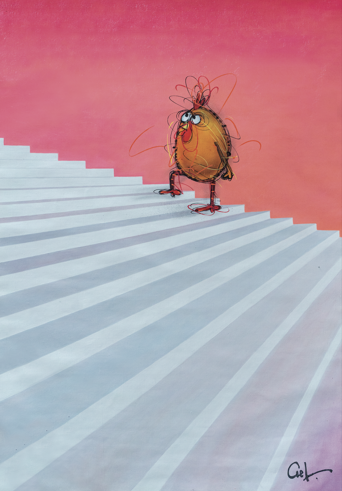 Ceet Fouad, Walk alone, 2022, Oil on canvas, 100x70cm
