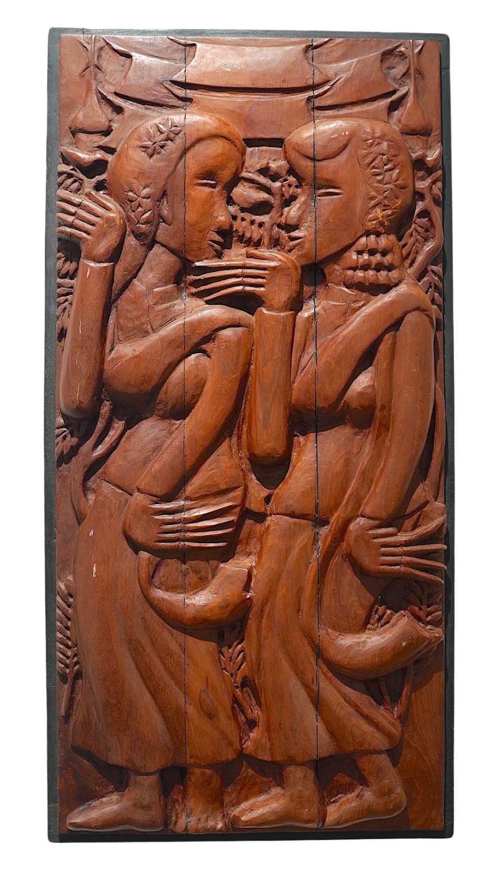 63_tfhm8l Finger Dance Shui Tit Sing Size: 101 x 49 x 6 cm Medium: Wood Relief Creation Date: 1972