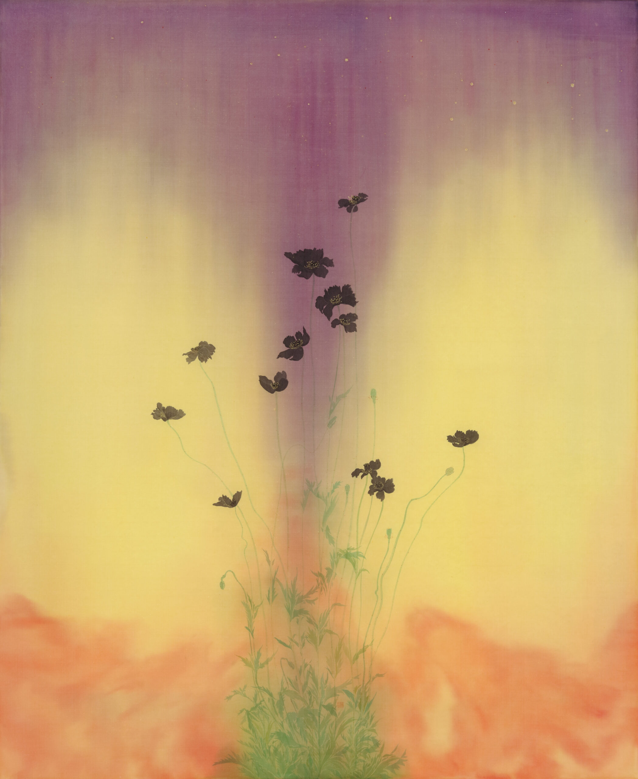 Chen Hanqing, Sentiments Among Flowers · Cen Fu 花间意·岑浮_绢本设色_88x107cm_2026