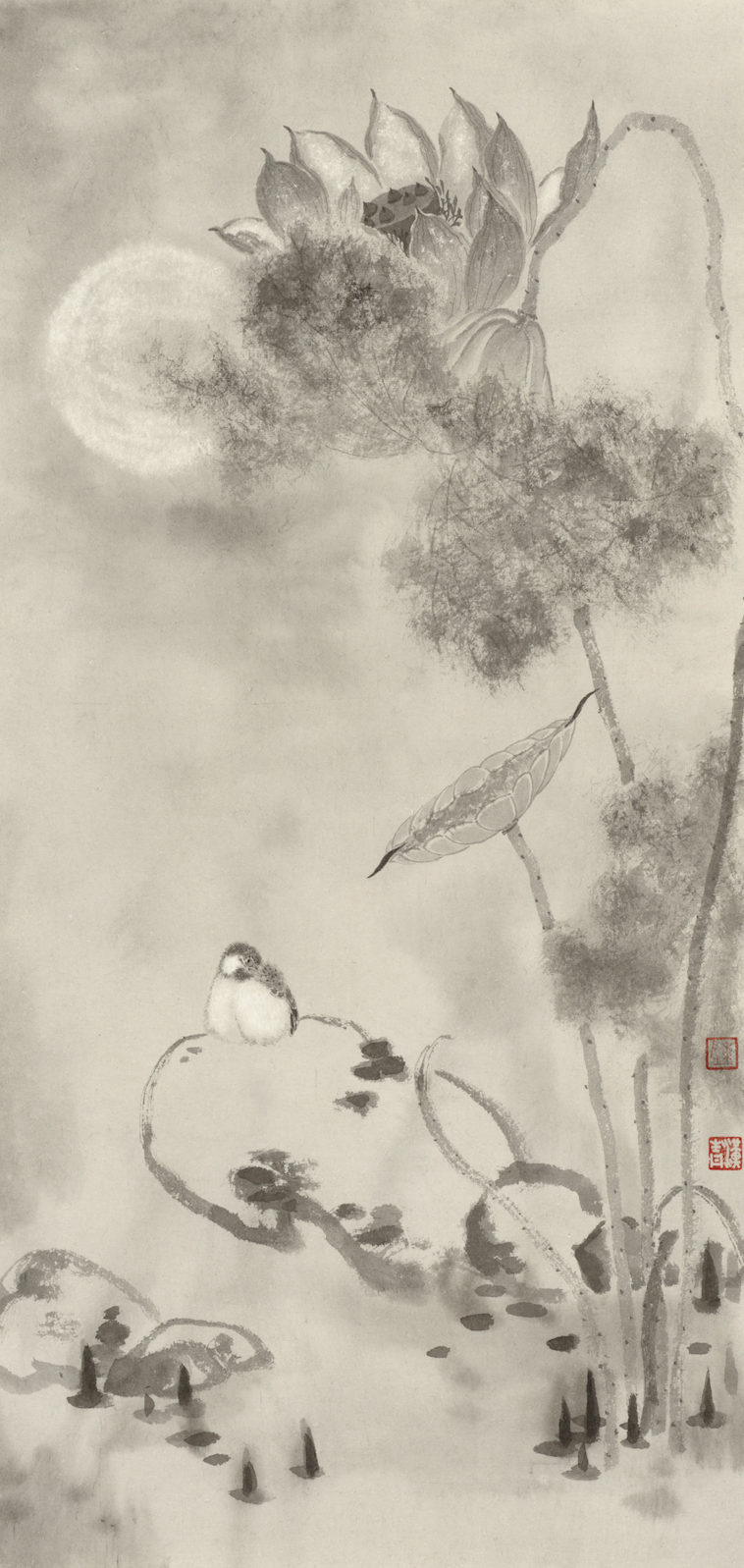 大风歌系列·月花清｜纸本水墨｜34x68cm｜2026