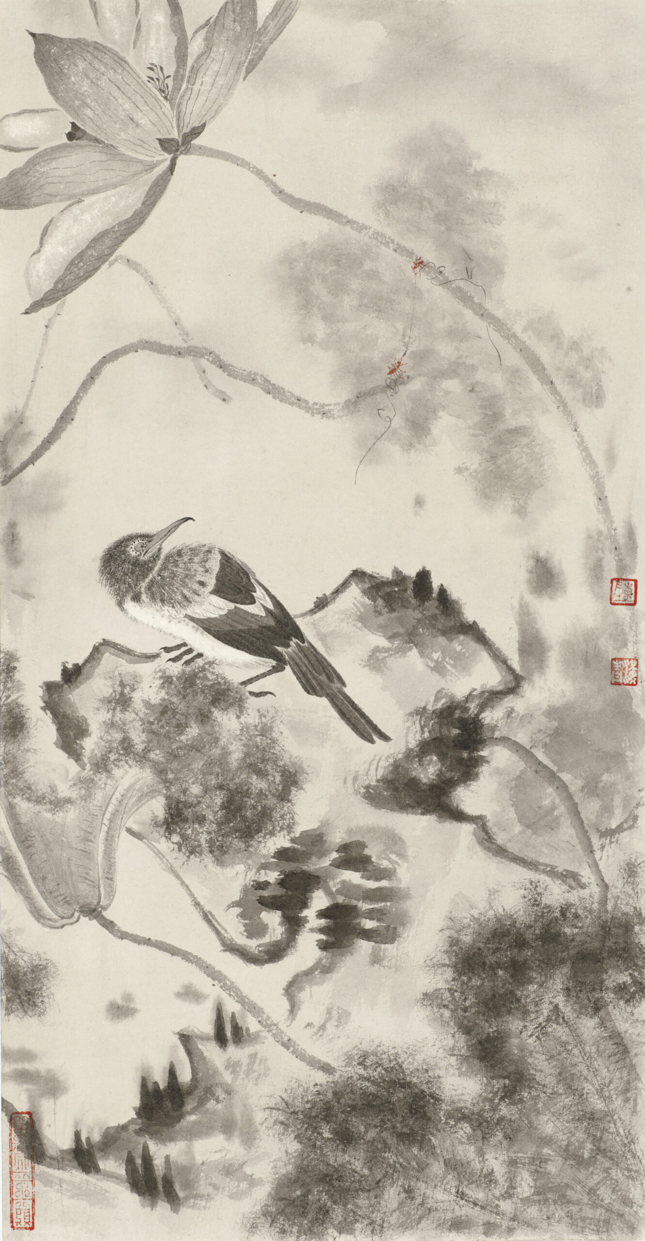 大风歌系列·微尘观_纸本水墨_34x68cm_2026