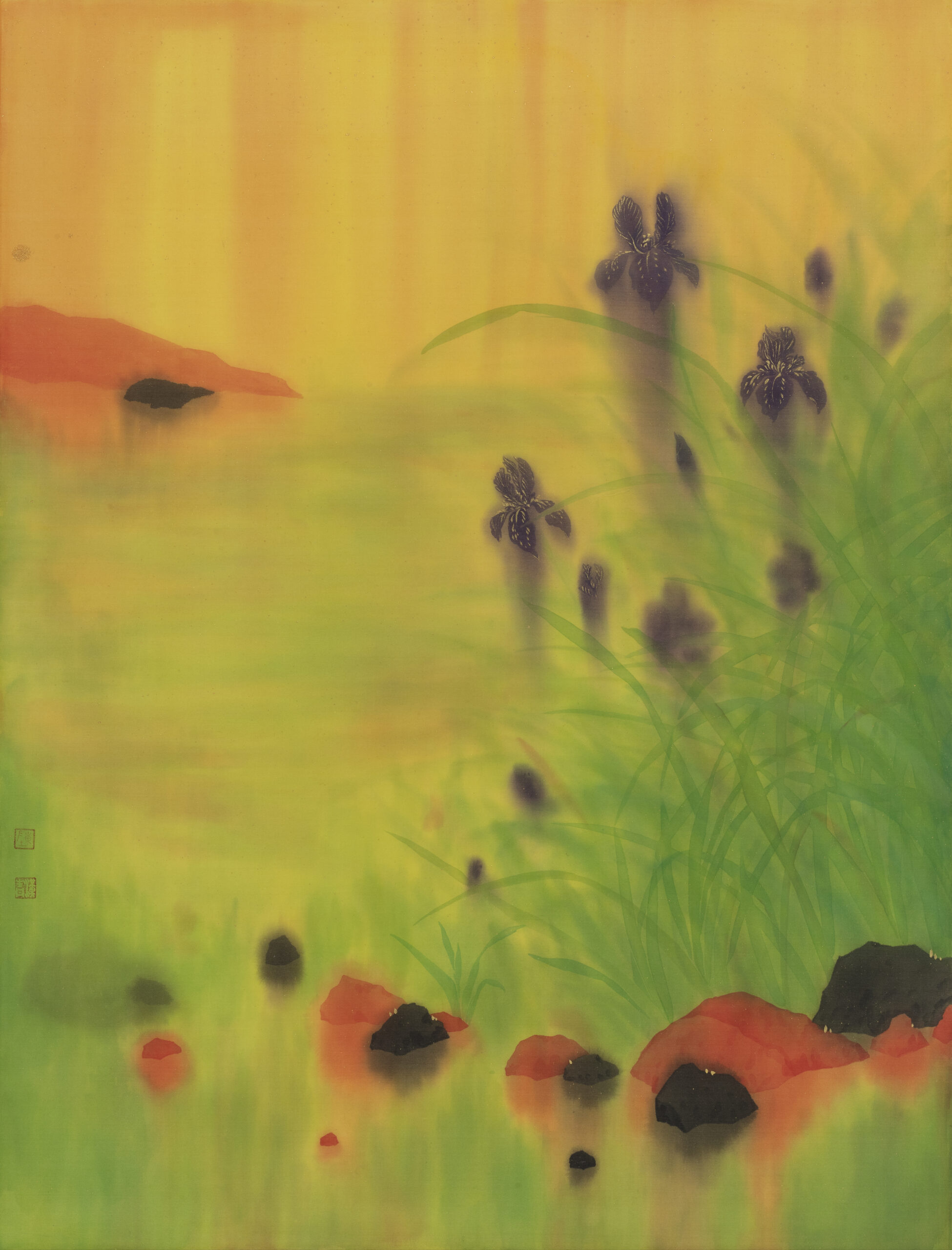 陈汉青，花间意·浮光_绢本设色_67x87cm_2026.5
